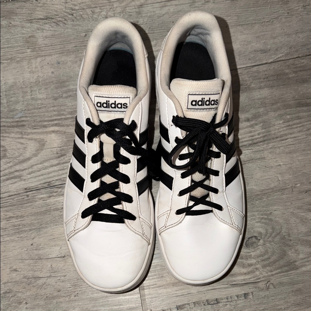 Adidas Classic White and Black Trainers